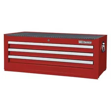 Westward 49Ev14 Westward Intermediate Chest, 3-Drawers, Powder Coated Red, 42"