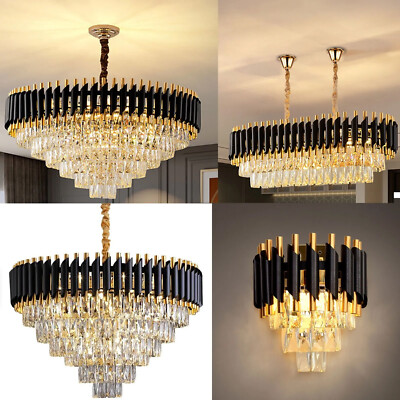 Moderne Kristall Lampe Decken Leuchte Kronleuchter Wohnzimmer Schlafzimmer Pendelleuchten