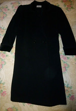Black Vintage Mansfield Cashmere Wool Blend Long Coat Uk 14