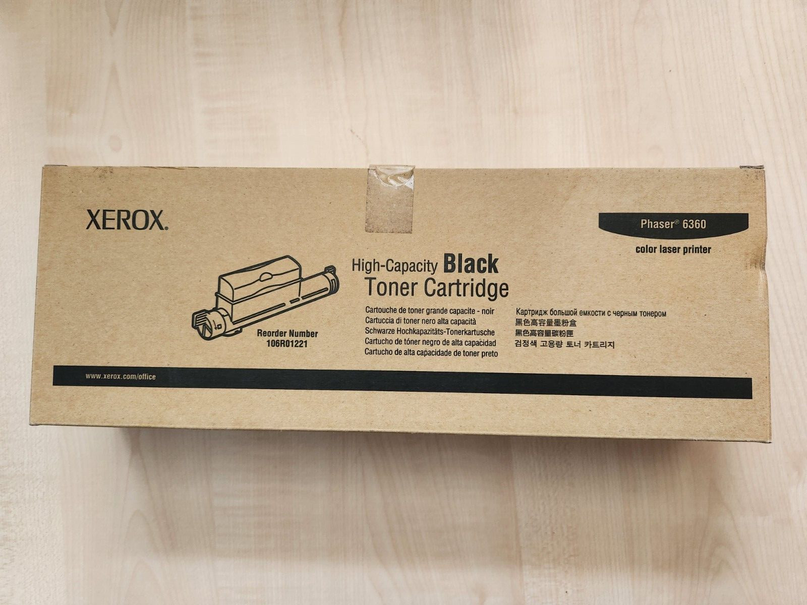 XEROX PHASER 6360 BLACK TONER CARTRIDGE GENUINE 106R01221