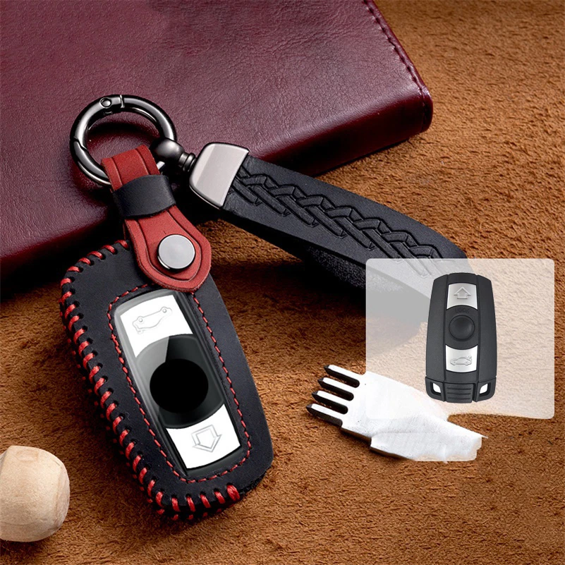 Funda de cuero genuino TPU para llave de coche para BMW E92 E60 1 3 5 6 7 X3 X5 325 M5 M6 Foto 3 de 4