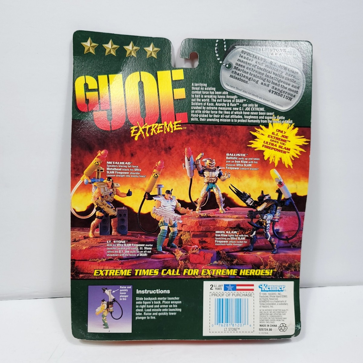 Kenner Deluxe GI Joe Extreme Action Figure Lt Stone Mortar