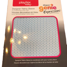 Playtex Baby Diaper Genie Expressions Designer Fabric Sleeve Blue Knit-BRAND NEW
