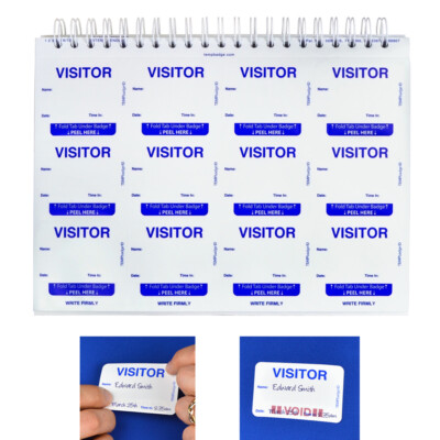 Visitor Log Badge Book - Spiral Bound Self Expiring 480 Badges by Specialist ID