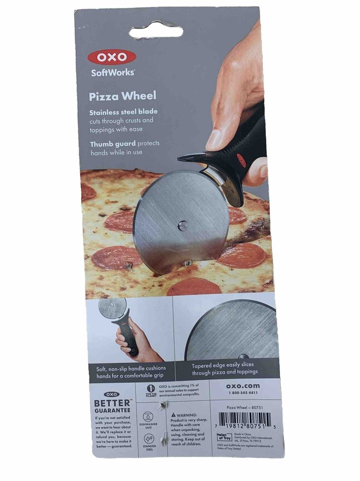 Oxo Pizza Cutter Stainless Steel Blade Soft Black Handle Softworks