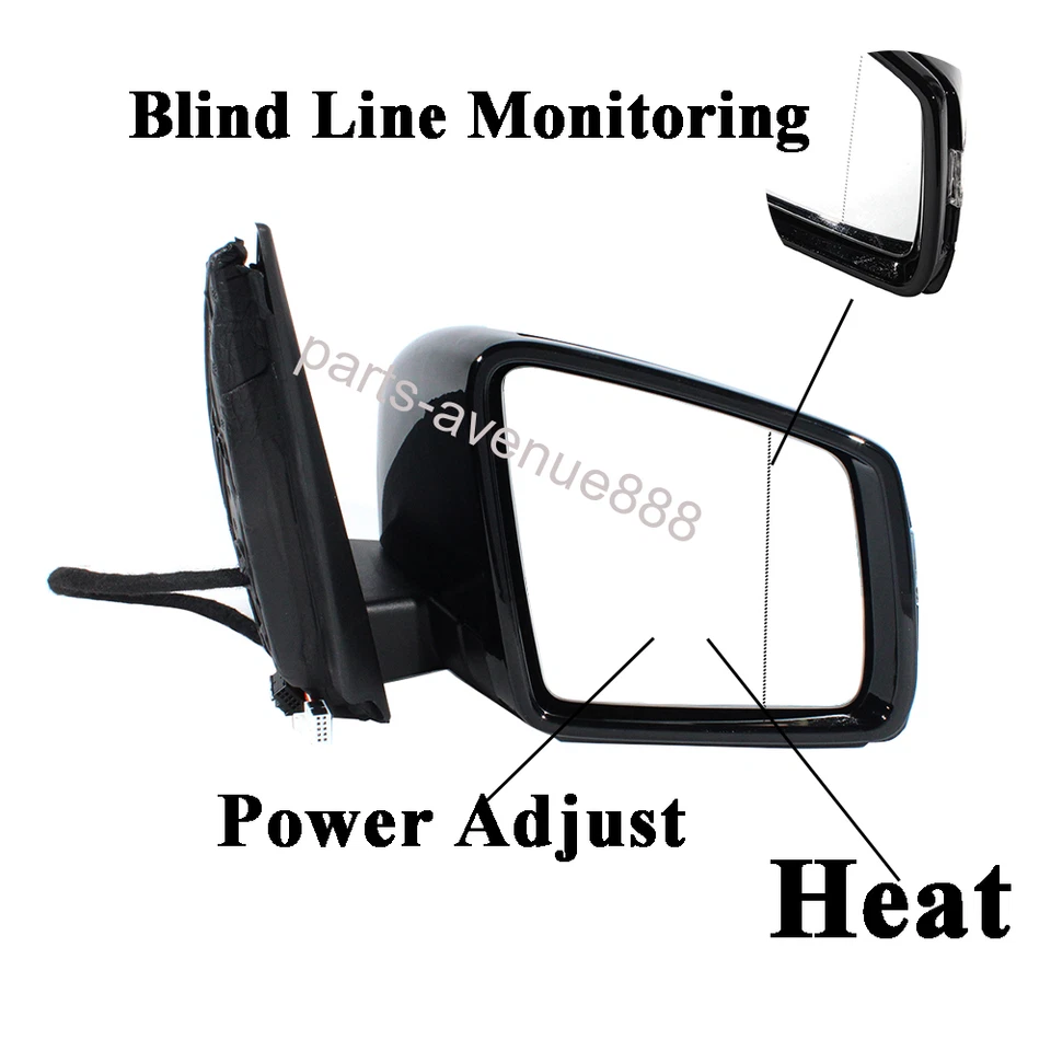 Espejo retrovisor lateral pasajero para Mercedes W166 ML350 ML63 AMG pintado negro 12 pines Foto 3 de 4