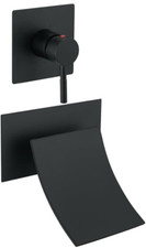 BWE Single Handle Wall Mount Tub Black Faucet Bathtub Filler in Matte Black