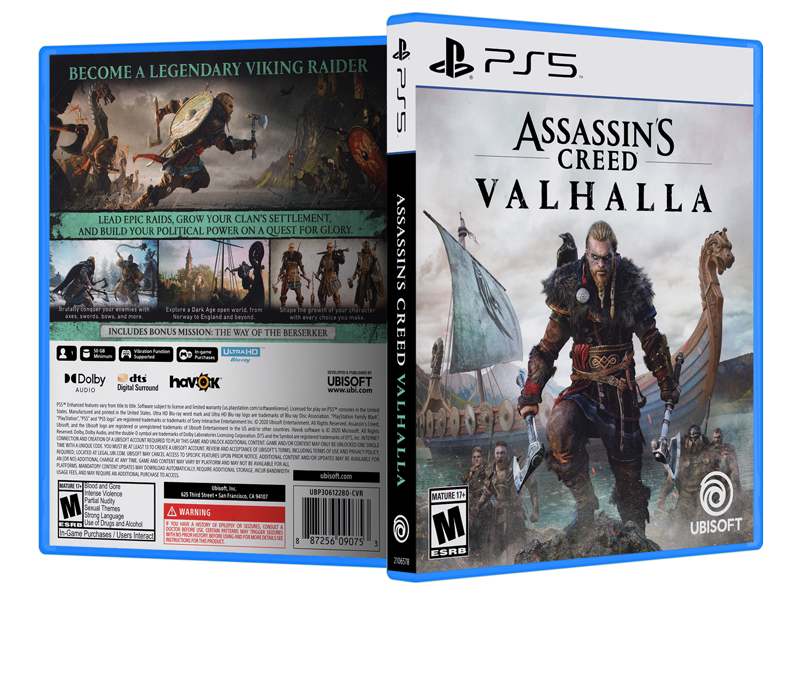 CUSTOM REPLACEMENT CASE NO DISC Assassin's Creed Valhalla PS5 SEE  DESCRIPTION 887256110116