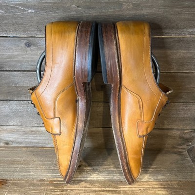 Mens Allen Edmonds Hillcrest Brown Leather Bicycle Toe Dress  display picture 1