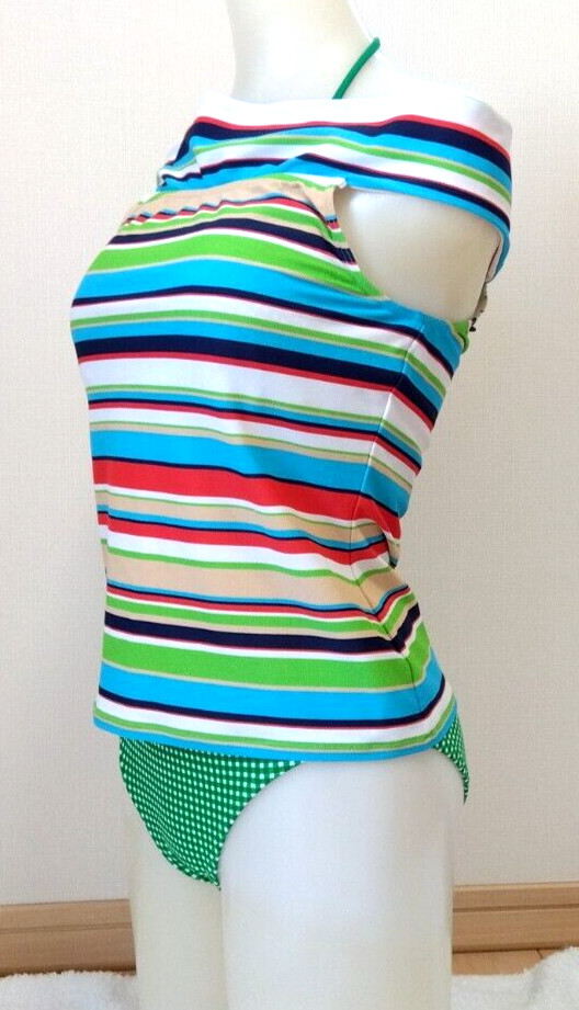Conjunto Camisa Bikini y Cuello Barco Marie-Claire Cuadros Guinga - Hecho en Japón 11L Nuevo