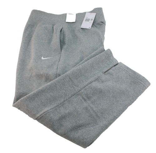 NIKE Size 1X Gray with Embroidered Logo Standard Fit High Rise Women Sweat Pants