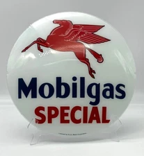 MOBILGAS SPECIAL 13.5" GLASS FACE for GAS PUMP GLOBE - DOUBLE STRENGTH GLASS!