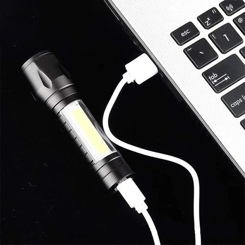 Potente linterna LED recargable por USB Linterna táctica de camping - Foto 4 di 5