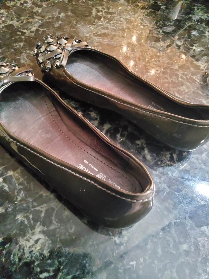 THE ORIGINAL Zapato Coche Tacones Cuero Negro Talla 36 Foto 4 de 4