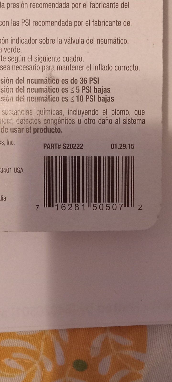 Slime S20222 Tire Pressure Valve Caps 36 PSI 4piece Set Z116 for sale