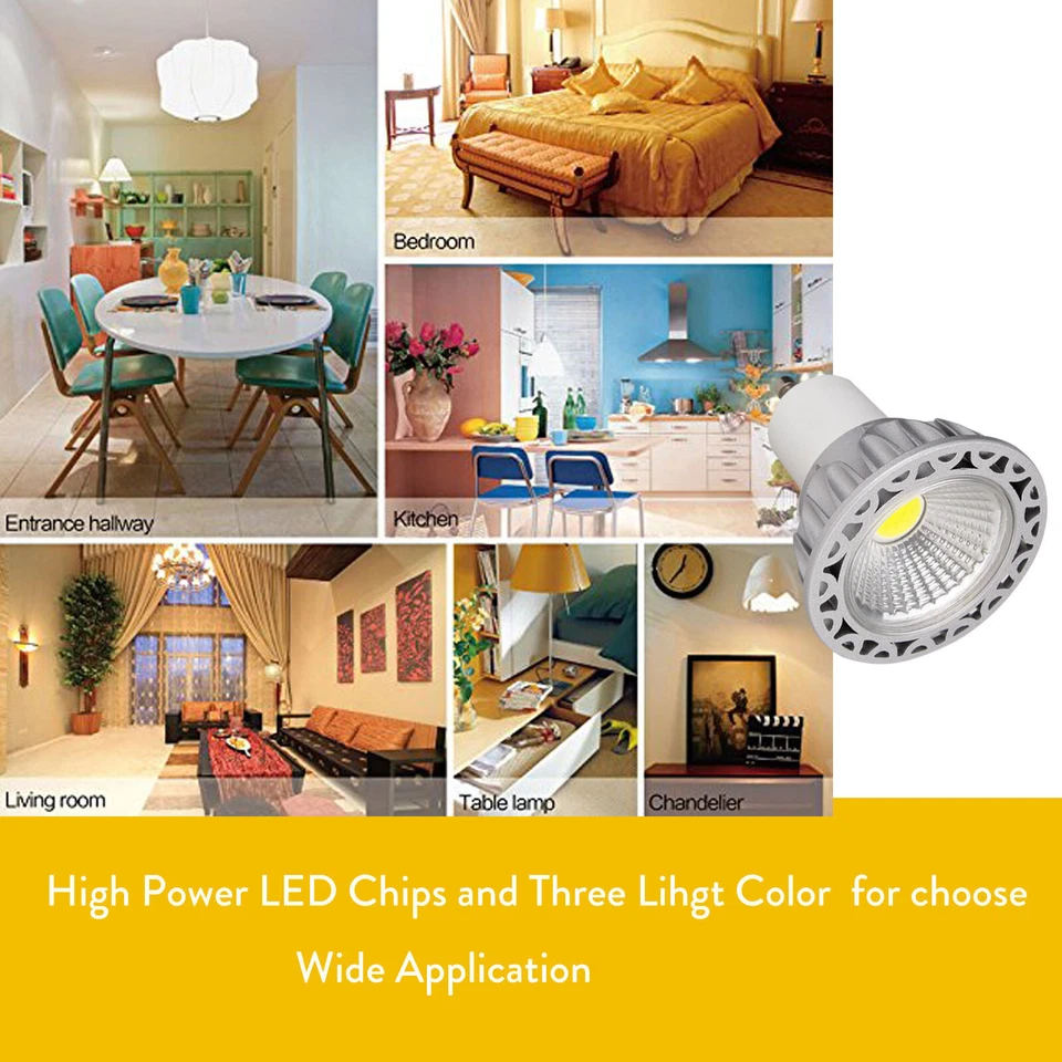 Hot LED COB Spotlight Bulb Dimmable 10W GU10 MR16 E27 GU5.3 110V 220V 12V - Image 2 of 4