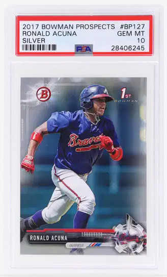 2017 Bowman Prospect Silver Ronald Acuna Jr. #BP127 /499 PSA 10