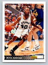 1992-93 Upper Deck Willie Anderson #170 San Antonio Spurs