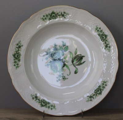 Seltmann Weiden Goldrand Wien grüne Rose Suppenteller tiefer Teller Ø ca. 23 cm