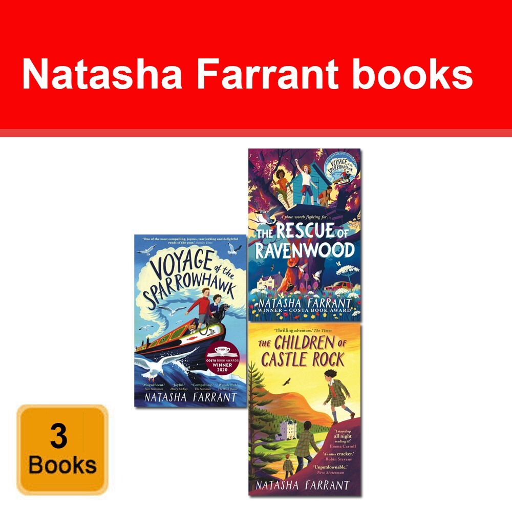 Natasha Farrant 3 Books Set Rescue of Ravenwood, Voyage of the Sparrowhawk