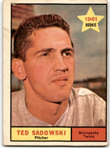 1961 TOPPS TED SADOWSKI RC MINNESOTA TWINS #254