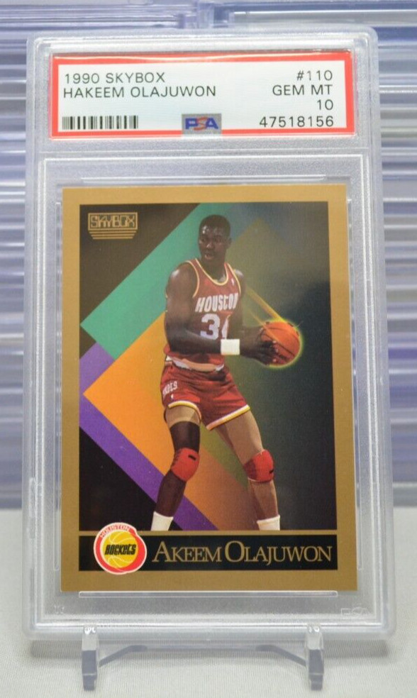 Hakeem Olajuwon 1990-91 Skybox Card #110 PSA 10 Gem Mint Houston Rockets