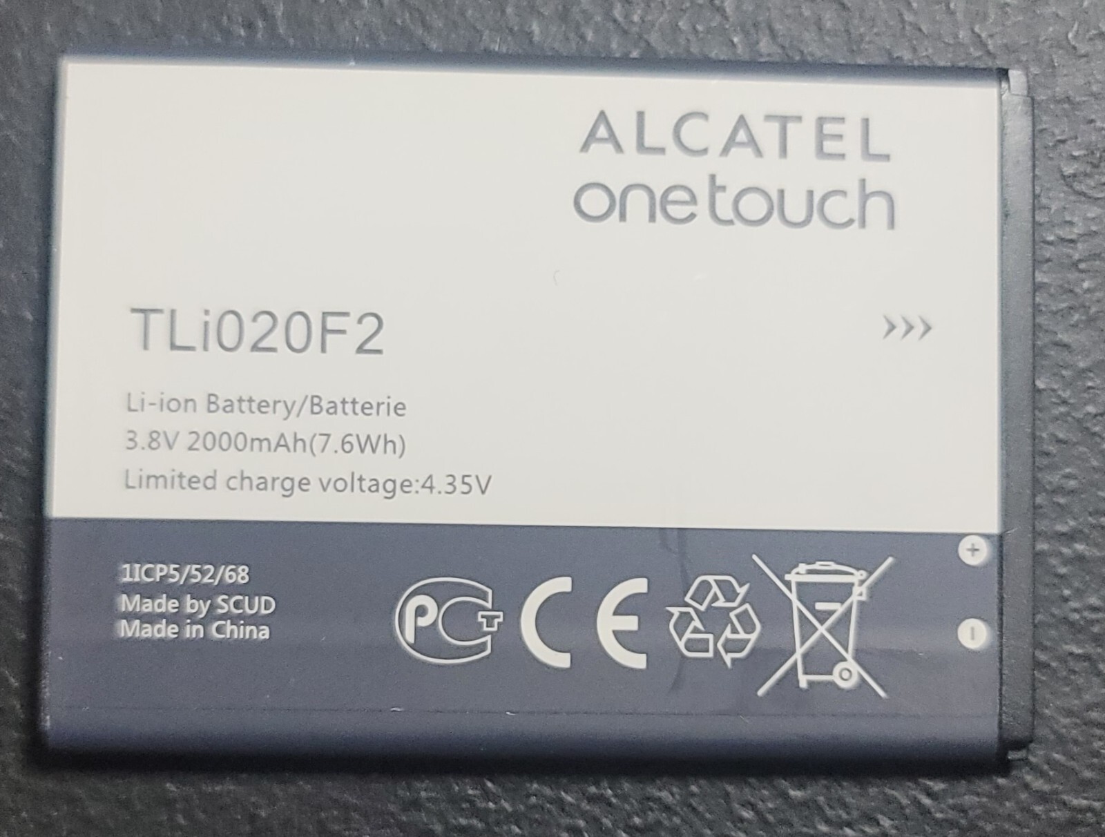 3.8V 2Ah Li-ion Batterie Für Alcatel One Touch 7040