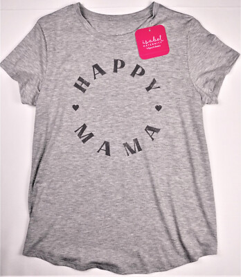 Women s Size S Maternity  Happy Mama  T-Shirt by Ingrid & Isabel, Gray, NWT
