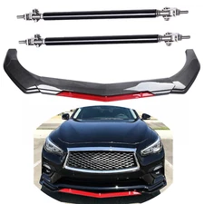 Front Bumper Lip Spoiler Splitter Body Kits Strut Rod For Infiniti Q50 Base