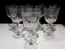SET OF 8- Duncan Miller TRISTAN 7 1/4" Water Goblets Glasses Wheel Cut