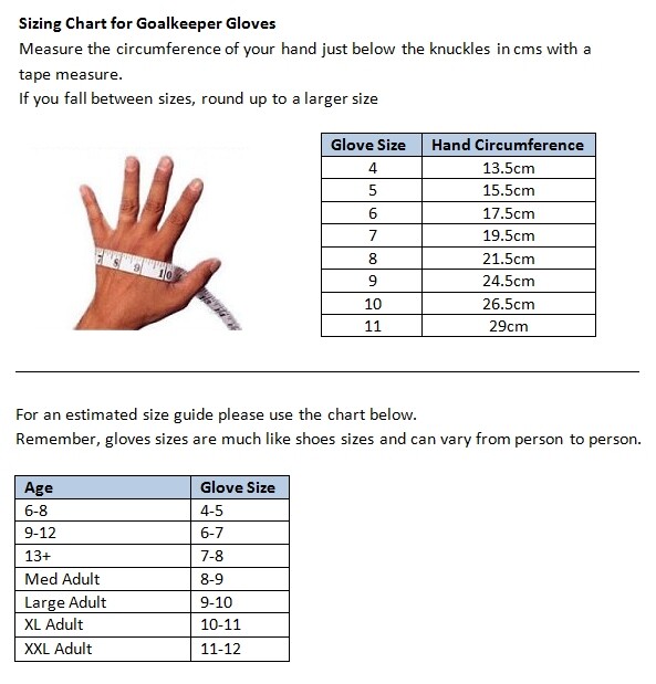 adidas junior goalkeeper gloves size guide