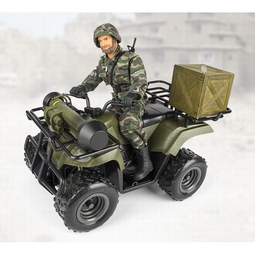 Soldatino bambola mobile 1:6 fuoristrada 4x4 moto modello militare giocattolo per bambini - Foto 9 di 18