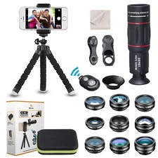 15 in 1 Universal Phone Camera Lens Kit 18X Telephoto lens Wide Angle lens,Ma...
