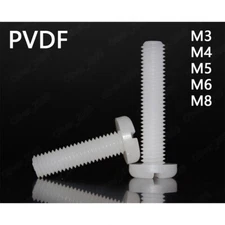 PVDF Plastic Slotted Pan Head Screws M3 M4 M5 M6 M8
