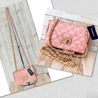 NWT BEBE Gorgeous Pink logo Liv Signature quilted gold chain Crossbody bag NWT BEBE Gorgeous Pink logo Liv Signature quilted gold chain  main image 2