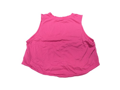 Adidas Womens Large Pink Sleeveless Activewear Crop Tank Top Gym Stripe - Picture 2 of 5