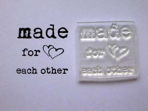 Made For Each Other, Wedding Or Engagement Vintage Typewriter Font Clear Stamp  - Foto 1 di 1