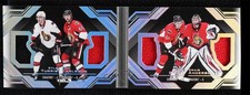 2016-17 UD Black Quad Relic Booklets Kyle Turris Erik Karlsson Mark Stone 2u9