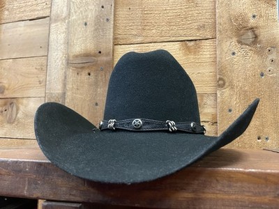 Felt Cowboy Hat with Adjustable Strap - Fits 6 7/8 to 7 1/4 Western Felt Cowboy Hat for Women Men | Wide Brim Belt  main image 2