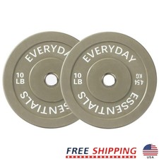 Olympic Bumper Weight Plates Set 10lbs Pair Rubber Durable Gym Fitness Equipment