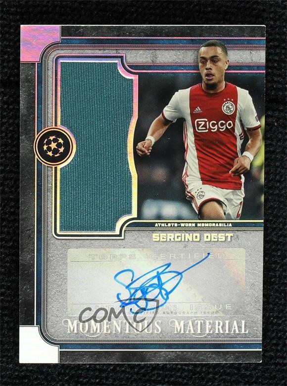 2019 Museum Collection UEFA Champions League Jumbo Relics Sergino Dest Auto 12wc