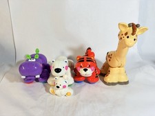 Fisher Price Click Clack Amazing Animals Purple Hippo-Polar Bears- Giraffe-Tiger