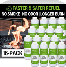 16 QUARTS Odorless, Smoke-Free Ethanol Fireplace Fuel  Best Flame, Fast Pour, L