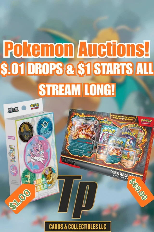 $1 Start Pokemon Auctions | Packs, Bundles, Boxes w/ JC & Jake