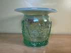 Fenton Ice Green Opalescet Seacoast Carnival Glass Spittoon Style Vase