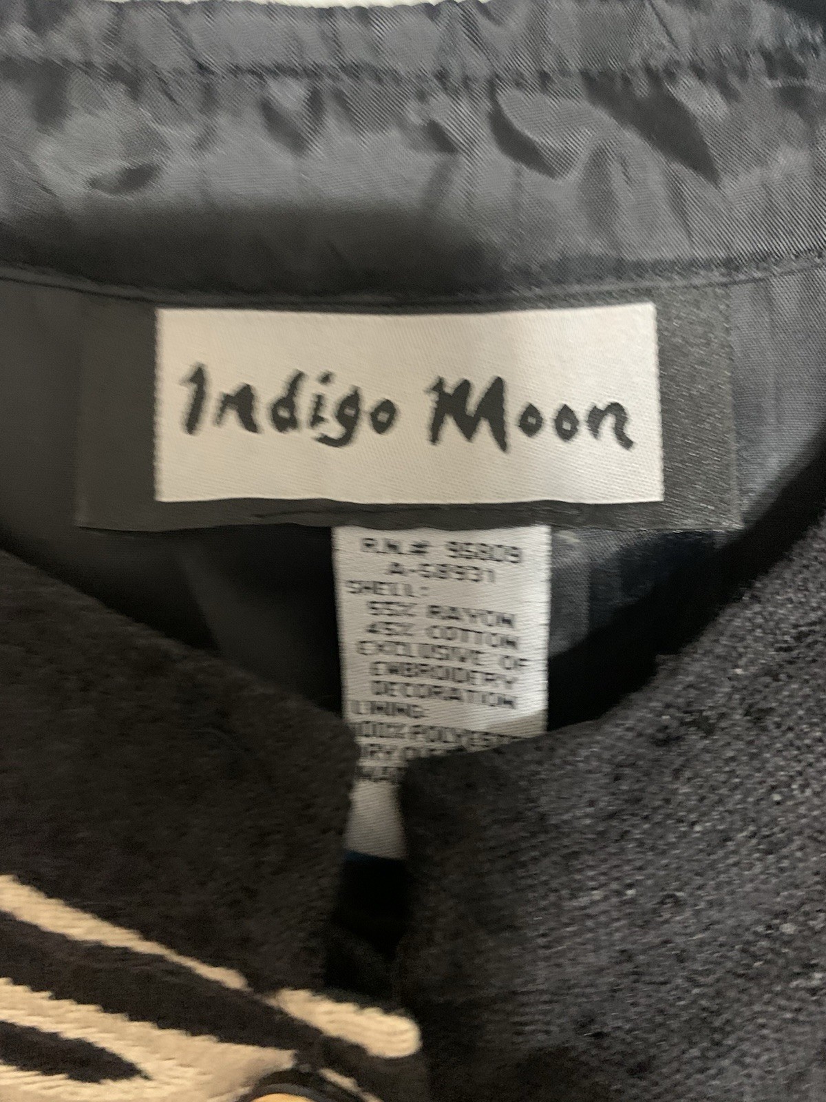 Vintage Indigo Moon Patchwork Lined Jacket Blazer… - image 4