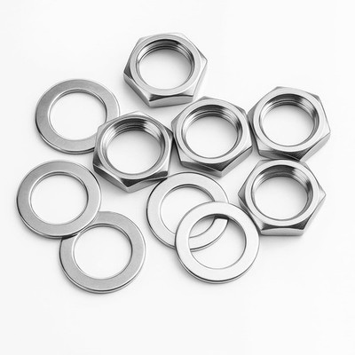 5 Sets Jack Socket Nut with Washer, 3/8'' Silver Guitar Input Output silver 