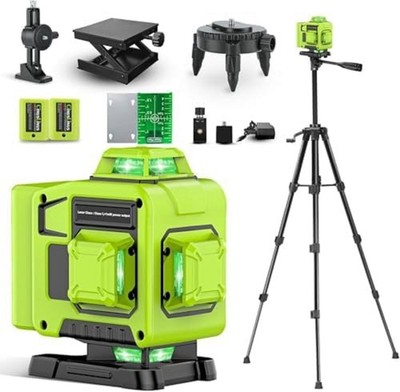 Laser Level 360 Self Leveling with Tripod, 4D Lazer Level,4x360° Cross Line L...