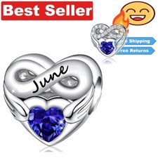Elegant 925 Sterling Silver Infinity Birthstone Charm for Bracelets  Necklaces