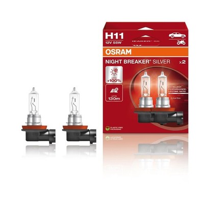 2 Glühlampen H11 12V 55W PGJ19-2 OSRAM NIGHT BREAKER  SILVER passend für PKW